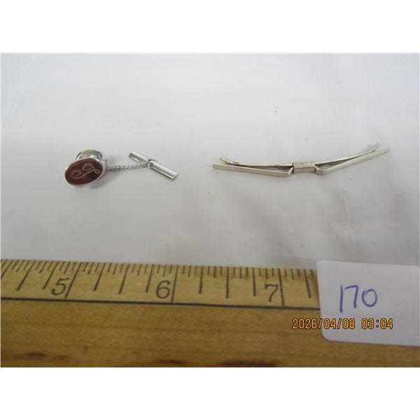 170. Sterling 925 Silver Tie Pin and Clip