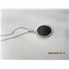 Image 2 : 173. Sterling 925 Silver Chain and Pendant with a Black Stone