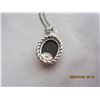 Image 5 : 173. Sterling 925 Silver Chain and Pendant with a Black Stone