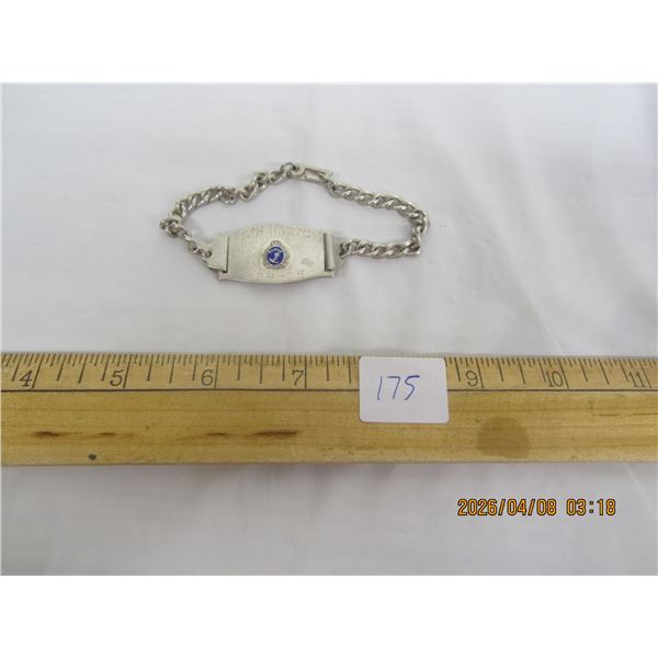 175. Canadian Sterling 925 Silver World War 2 Identity Bracelet R.C.N.V.R.  Named A.G. Hartz