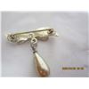 Image 4 : 176. Sterling 925 Silver Broach with a Tear Drop Pearl Hanging from It
