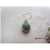 Image 2 : 178. Pair of Sterling 925 Silver Earrings with Green Stones