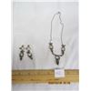 Image 1 : 192. Sterling 925 Silver Necklace and Earring Set with Alaskan Black Diamonds for Stones