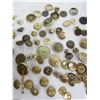 Image 4 : 193. Lot of Antique Buttons Lots of Brass Some Military