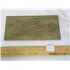Image 1 : 195. Antique The Smith Incubator Corp. Solid Brass Advertising Plaque 8 inches by 3 and 1/2 inches