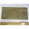 Image 2 : 195. Antique The Smith Incubator Corp. Solid Brass Advertising Plaque 8 inches by 3 and 1/2 inches