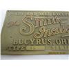 Image 4 : 195. Antique The Smith Incubator Corp. Solid Brass Advertising Plaque 8 inches by 3 and 1/2 inches