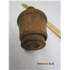 Image 4 : 202. Salesman Sample Round Wooden Butter Press