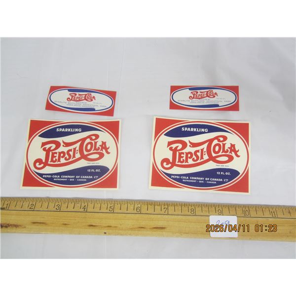 209. Lot of 2 Double Dot Pepsi Upper and Lower Paper Labels