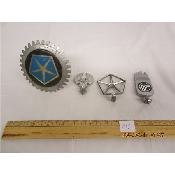 213. Lot of 4 Vintage Hood Ornaments