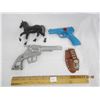 Image 1 : 216. Toy Lot Cap Gun, Horse, Pocket Knife, Holster