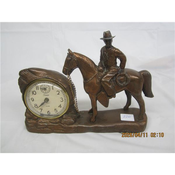 220. Antique Bronze Horse Clock