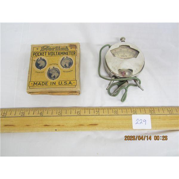 229. Antique Sterling Pocket Voltammeter with Original Box