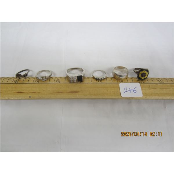 246. 6 Scrap Sterling Silver Rings 24.6 Grams