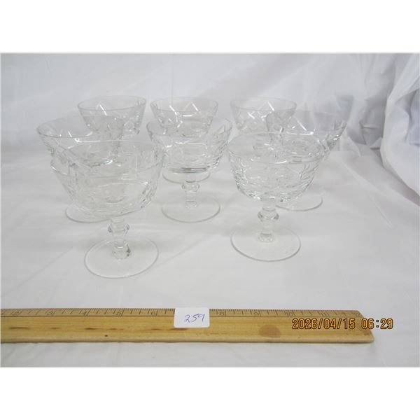 259. Lot of 8 Vintage Crystal Desert Cups in Good Shape