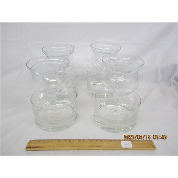 260. Lot of 4 Shrimp Cocktail Glasses and Dishes