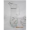 Image 3 : 261.Antique Wine Pitcher with 4 Glasses Decorated with Silver Good Condition