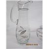 Image 6 : 261.Antique Wine Pitcher with 4 Glasses Decorated with Silver Good Condition