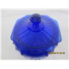 Image 3 : 264. Cobalt Blue Depression Gass Mayfair Pattern Cookie Jar with Lid