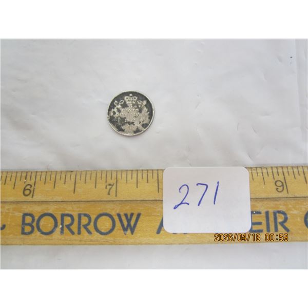 271. Antique Canadian Silver 1902 Nickle