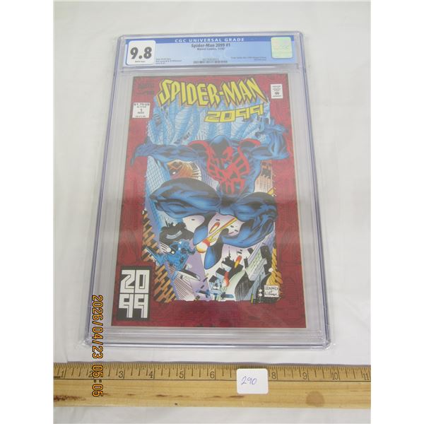 290. Rare Spiderman 2099 Number 1 Foil Cover Comic Book Graded 9.8