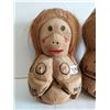 Image 2 : 2 Vintage Carved Coconut Monkey Sculptures 9"tall