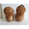 Image 4 : 2 Vintage Carved Coconut Monkey Sculptures 9"tall