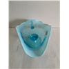 Image 3 : A Dugan Glass Blue Opalescent Nappy Dish 7" long