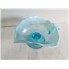 Image 5 : A Dugan Glass Blue Opalescent Nappy Dish 7" long