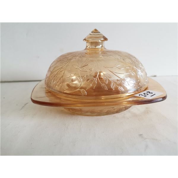 Vintage Jeannette Glass Butter Dish