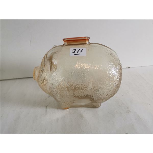 Pink Depression Glass Piggy Bank