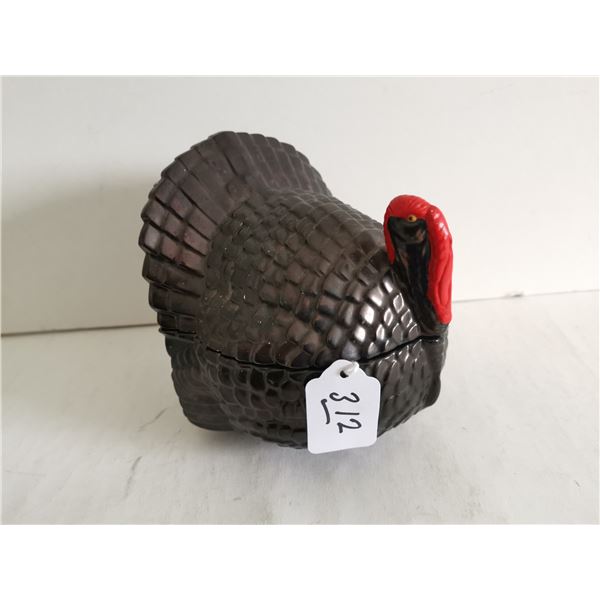 Ceramic Turkey Candy Dish 5"tall