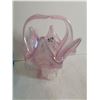 Image 3 : 2 Vintage Hand Blown Baskets Pink and Blue 6"&4"