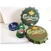 Image 1 : 2 Carlsberg Beer, Cap Signs, and 2 Ashtrays