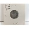 Image 2 : 1936 Silver Canada 10 cents