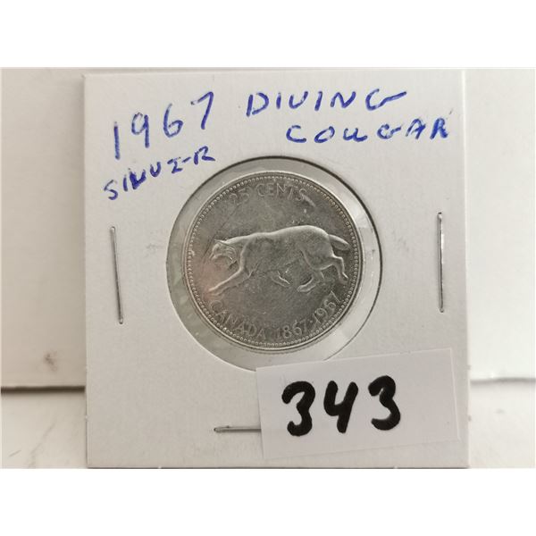 1967 Silver 25 cents Diving Cougar