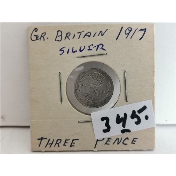 Great Britain 1917 Silver Three Pence
