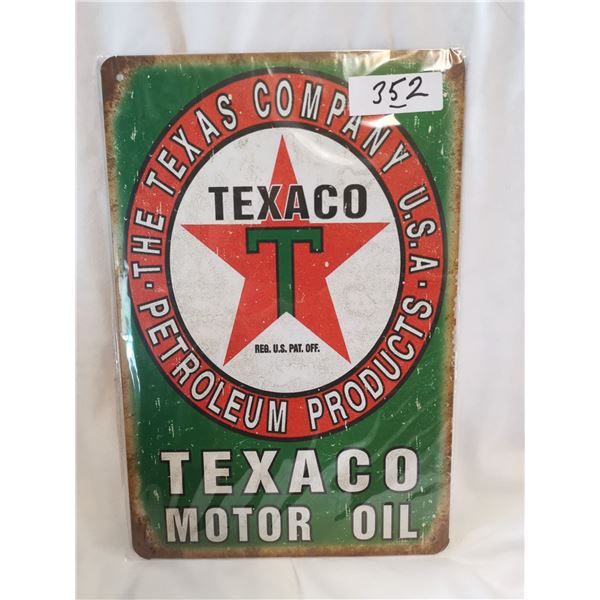 Texaco Tin Sign 12"x8"