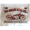 Image 1 : Indian Motorcycle Tin Sign 12"x8"