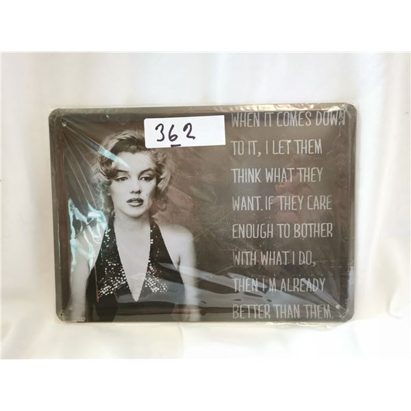 Marilyn Monroe Tin Sign, Smaller Sizes