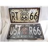 Image 1 : Two Tin Route 66 License Plate