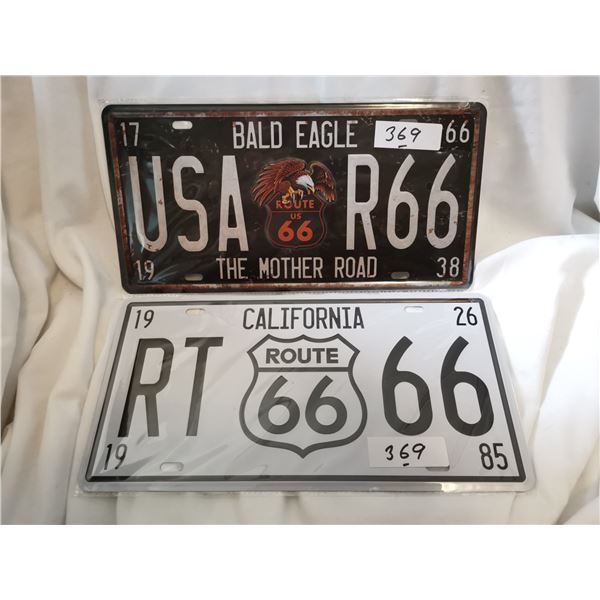 Two Route 66 License Plate