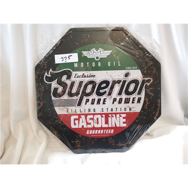 Superior Gas Tin Sign 12"