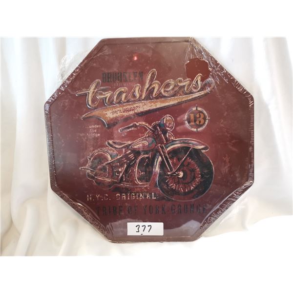 Trasher Motorcycle Tin Sign 12"