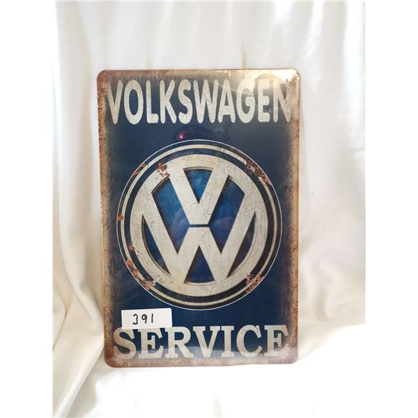 Volkswagen Service Tin Sign 12"X8"