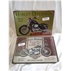 Image 1 : Two Harley Davidson Tin Signs 12"x8"