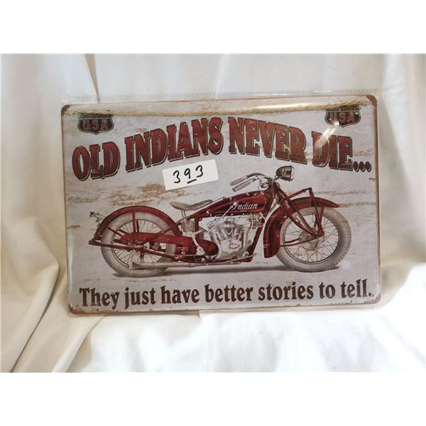 Indian Motorcycle Tin Signs 12"x8"