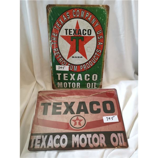 Two Texaco Tin Sign 12"X8"