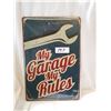 Image 1 : My Garage Tin Sign 12"X8"