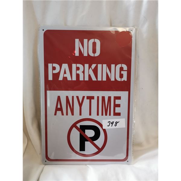 No Parking Tin Sign 12"X8"